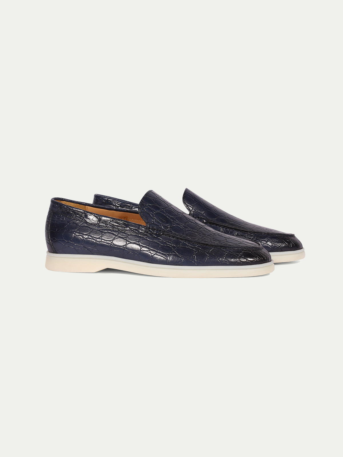 Yacht Loafer Krokodil Leder Navy