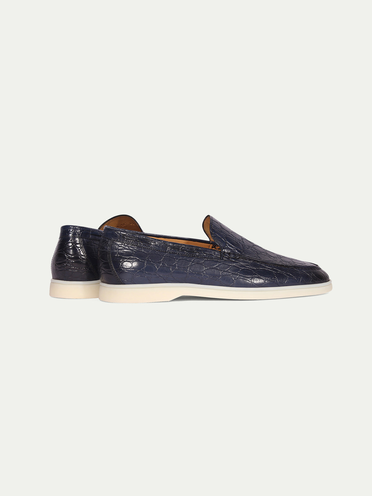 Yacht Loafer Krokodil Leder Navy