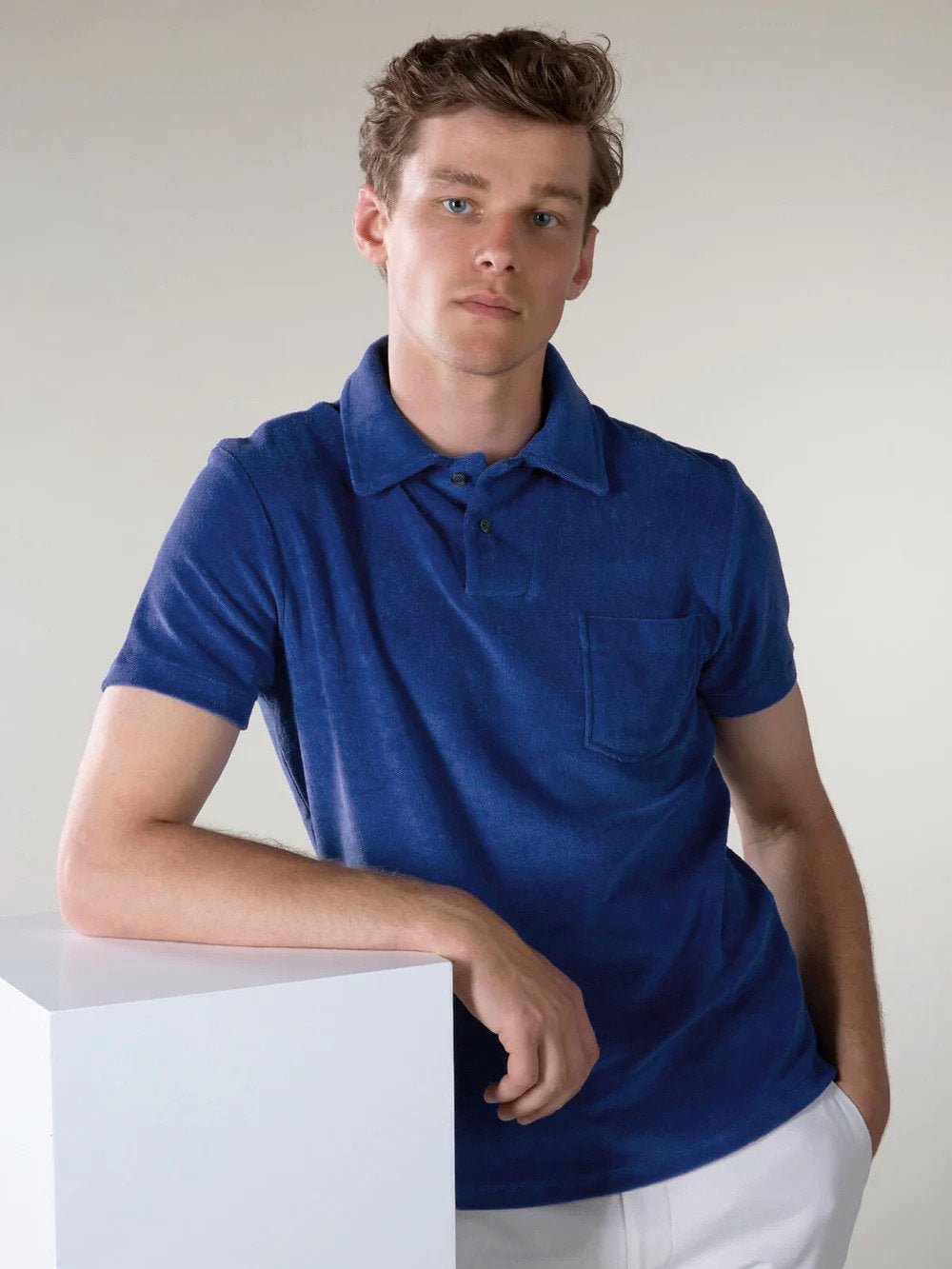 FROTTEE-POLOSHIRT ULTRAMARIN