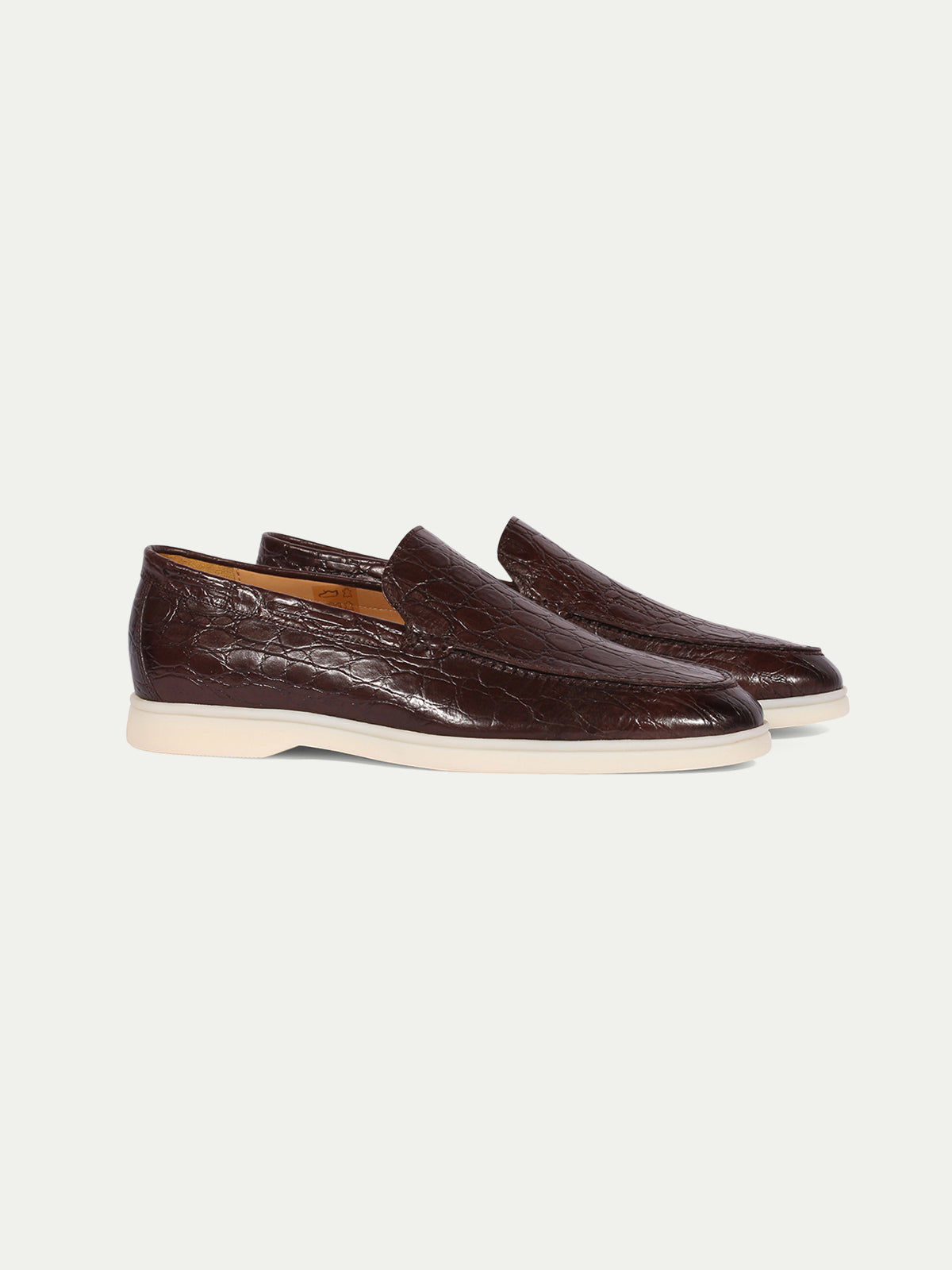 Yacht Loafer Krokodil Leder Braun