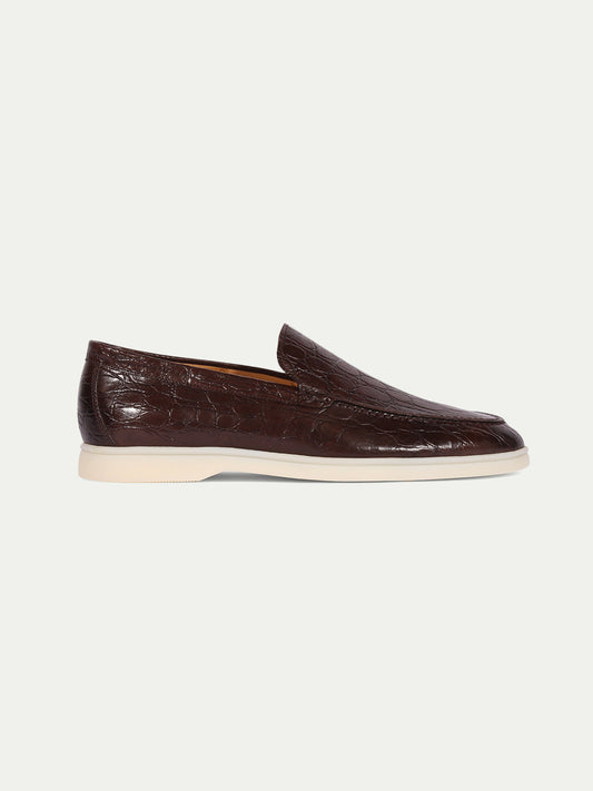 Yacht Loafer Krokodil Leder Braun