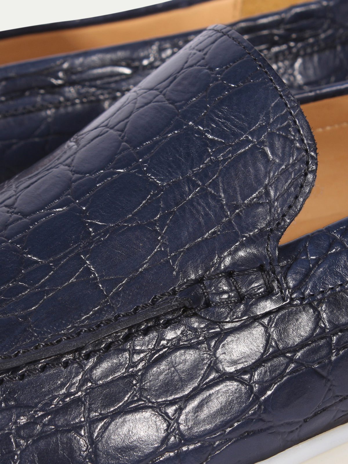 Yacht Loafer Krokodil Leder Navy